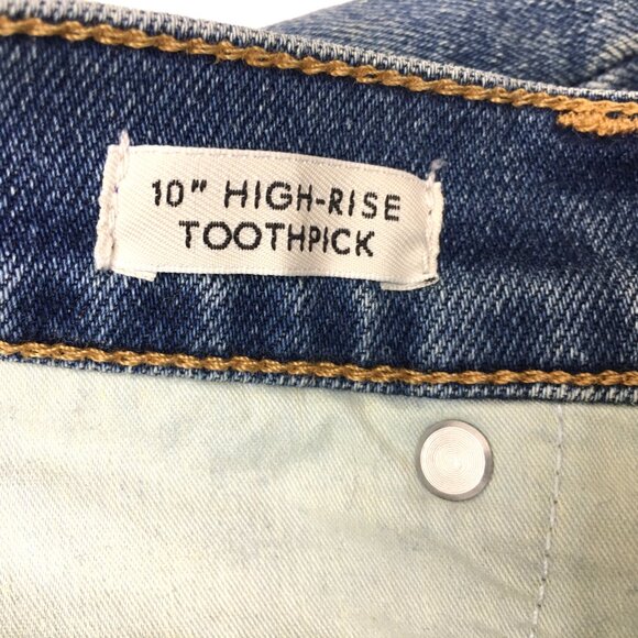 J. Crew Women's Jeans 10" High Rise Toothpick Distressed size 29 length 28" - Picture 4 of 9